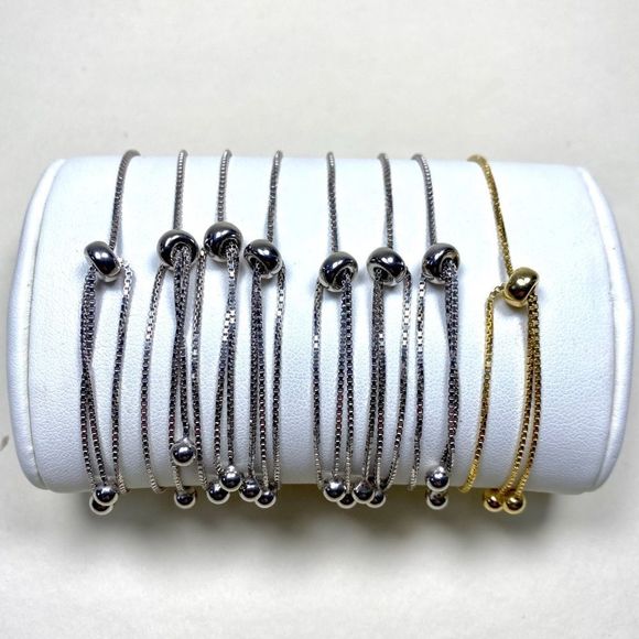 HAMSA 🪬 EVIL EYE 🧿 STERLING PLATED SLIDE CHAIN BRACELETS CZS FIRE OPAL CZS NWT - Picture 2 of 9